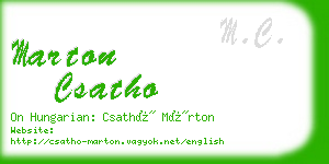 marton csatho business card